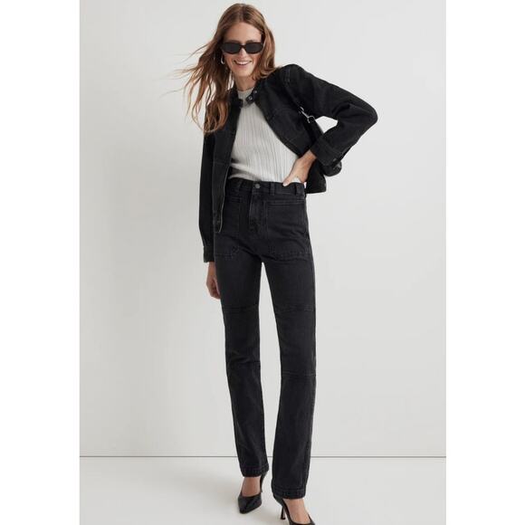 Madewell The 90s Stright Denim Jeans Womens 26 Black Wash Cotton Pockets Casual - Picture 1 of 12